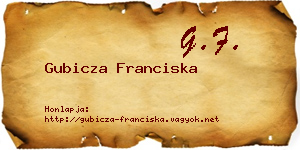 Gubicza Franciska névjegykártya